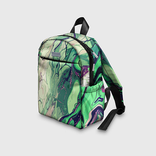 Детский рюкзак Зелёный стилизованный абстракция / 3D-принт – фото 3