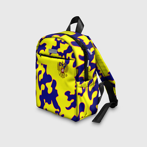 Детский рюкзак Российская империя камуфляж желтый / 3D-принт – фото 3