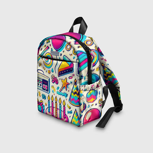 Детский рюкзак Праздник 90х игры сладости и ностальгия / 3D-принт – фото 3