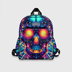 Детский рюкзак Neon skull - ai art fantasy, цвет: 3D-принт