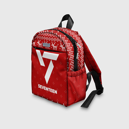 Детский рюкзак Новогодний Seventeen с оленями / 3D-принт – фото 3