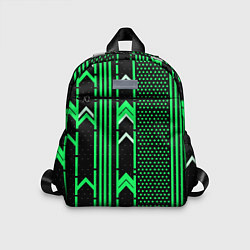Детский рюкзак Зелёные обои на чёрном фоне, цвет: 3D-принт