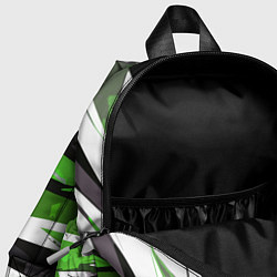Детский рюкзак Чёрно-зелёная-белая абстракция, цвет: 3D-принт — фото 2