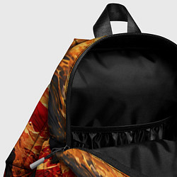 Детский рюкзак Красно-золотые брызги на чёрном фоне, цвет: 3D-принт — фото 2