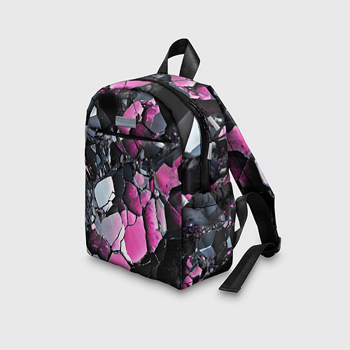 Детский рюкзак Чёрно-розовый камень / 3D-принт – фото 3