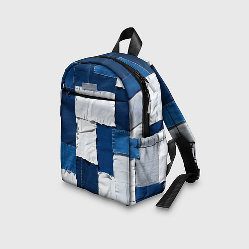 Детский рюкзак Джинсовый пэчворк / 3D-принт – фото 3