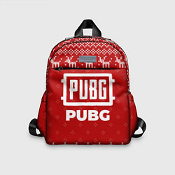 Детский рюкзак Новогодний PUBG с оленями, цвет: 3D-принт