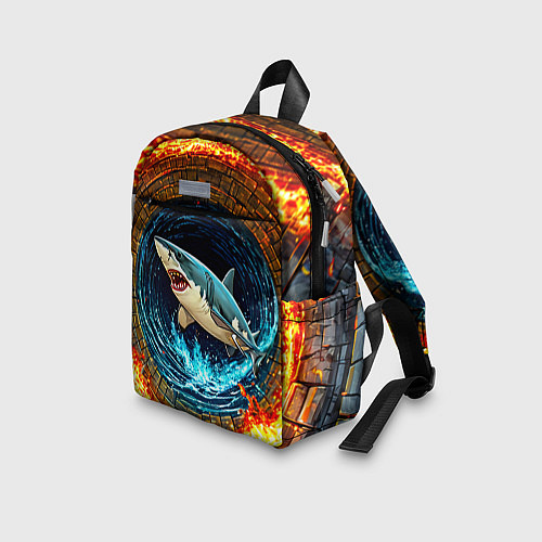 Детский рюкзак Акула в огненом колодце / 3D-принт – фото 3