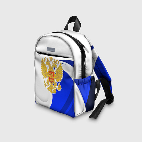 Детский рюкзак Герб России - белый и синий / 3D-принт – фото 3