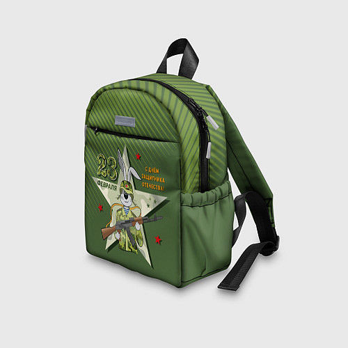 Детский рюкзак Заяц в форме с автоматом / 3D-принт – фото 3