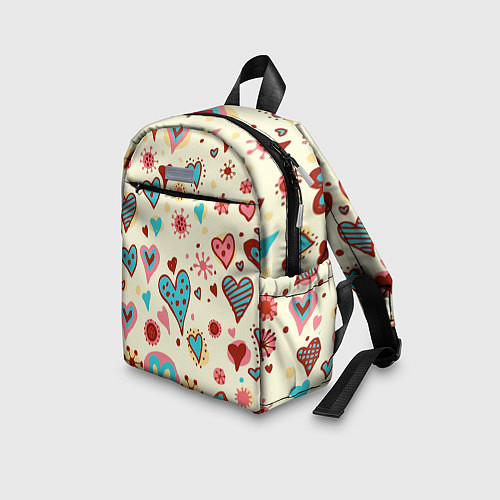 Детский рюкзак Цветные сердечки / 3D-принт – фото 3
