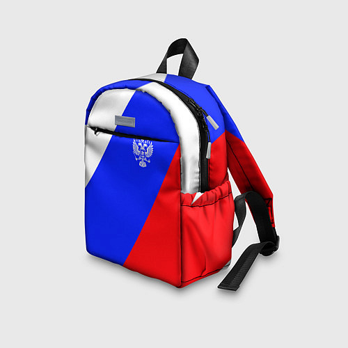Детский рюкзак Герб Российского государства на фоне цветов флага / 3D-принт – фото 3