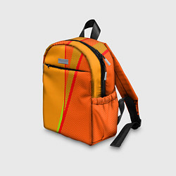 Детский рюкзак Оранжевый с красным абстрактный с текстурой, цвет: 3D-принт — фото 2