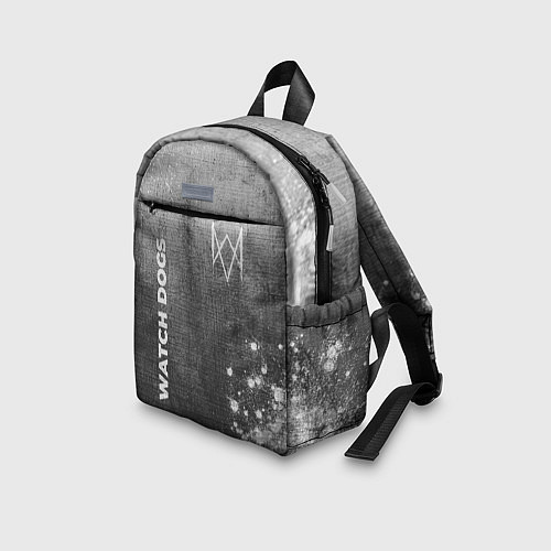Детский рюкзак Watch Dogs - grey gradient вертикально / 3D-принт – фото 3
