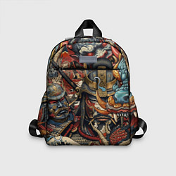 Детский рюкзак Дракон и самурай в стиле татуировки ирезуми