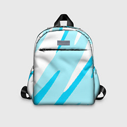 Детский рюкзак Белый с голубым абстракция, цвет: 3D-принт