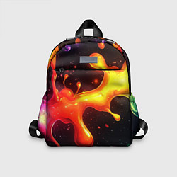 Детский рюкзак Радужные кляксы на черном фоне
