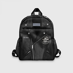 Детский рюкзак Косуха байкерская с нашивками, цвет: 3D-принт
