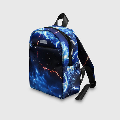 Детский рюкзак Звезды и молнии в разломе плит / 3D-принт – фото 3