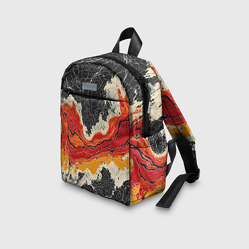 Детский рюкзак Красно-черная потертая текстура / 3D-принт – фото 3