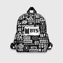 Детский рюкзак Bangtan Boys pattern black, цвет: 3D-принт
