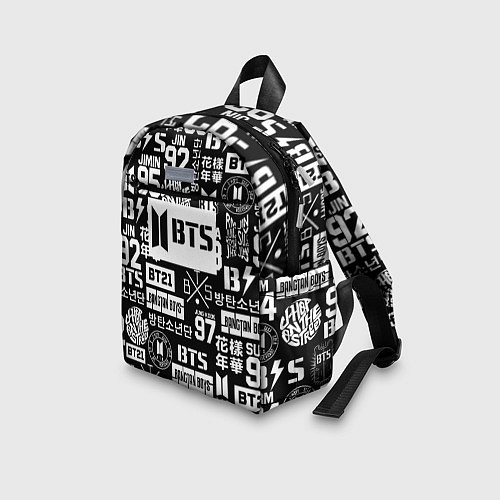 Детский рюкзак Bangtan Boys pattern black / 3D-принт – фото 3