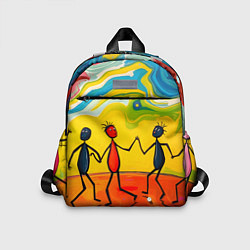 Детский рюкзак Дружба человечков, цвет: 3D-принт