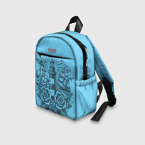 Детский рюкзак Маяк с розами и кораблем / 3D-принт – фото 3