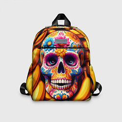 Детский рюкзак Цветочный череп среди бананов - нейроарт, цвет: 3D-принт