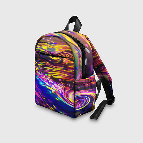 Детский рюкзак Неоновые полосы текстура / 3D-принт – фото 3