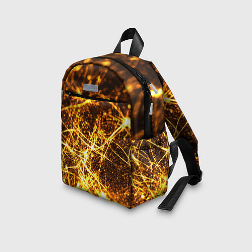 Детский рюкзак Текстура золотые нити / 3D-принт – фото 3