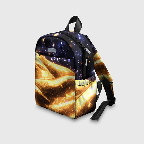 Детский рюкзак Золотая текстура и синее небо / 3D-принт – фото 3