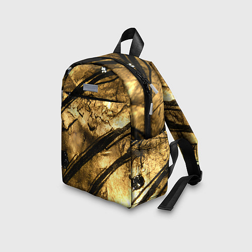 Детский рюкзак Золото с черной текстурой / 3D-принт – фото 3