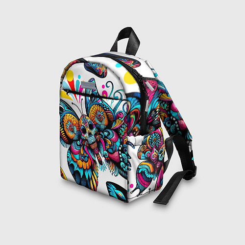 Детский рюкзак Бабочка и череп - нейроарт паттерн / 3D-принт – фото 3