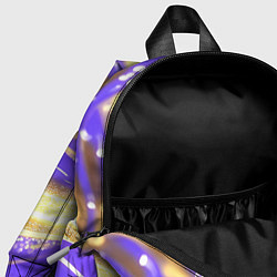 Детский рюкзак Фиолетово-золотая жидкая текстура, цвет: 3D-принт — фото 2