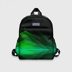 Детский рюкзак Неоновая зеленая абстракция на черном фоне