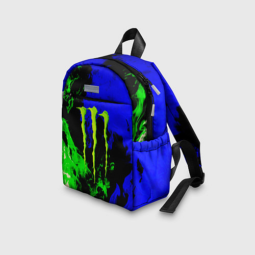 Детский рюкзак Monster energy кислотный огонь / 3D-принт – фото 3