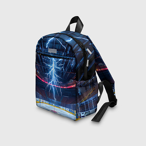 Детский рюкзак Удар молнии в хоккейную площадку / 3D-принт – фото 3