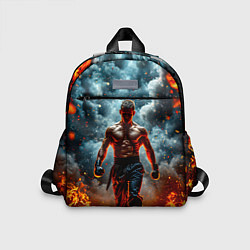 Детский рюкзак Крав-мага боец в огне, цвет: 3D-принт