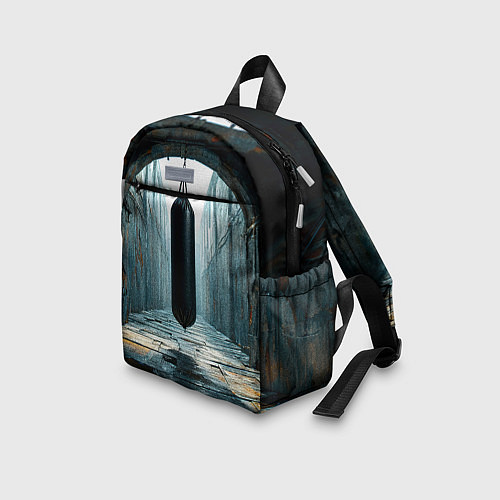 Детский рюкзак Боксерская груша на черном / 3D-принт – фото 3