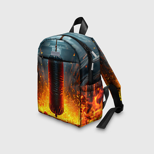Детский рюкзак Боксерская груша в огне / 3D-принт – фото 3
