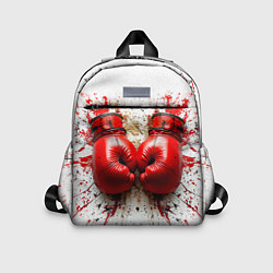 Детский рюкзак Красные бойцовские перчатки на белом, цвет: 3D-принт