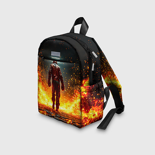 Детский рюкзак Боксер в огне / 3D-принт – фото 3