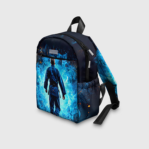 Детский рюкзак Дзюдоист в синем пламени / 3D-принт – фото 3