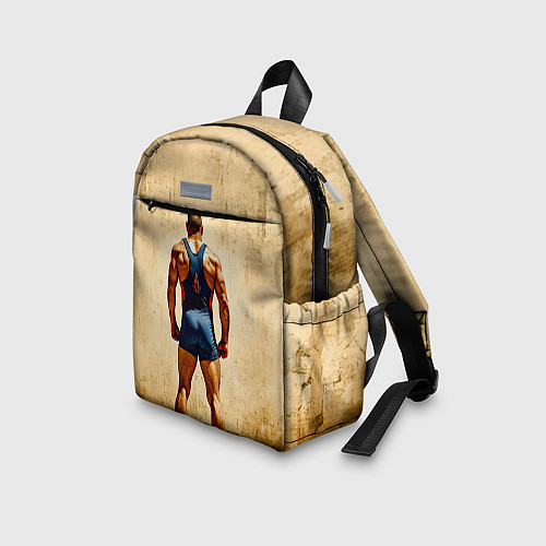Детский рюкзак Греко-римский борец на бежевом / 3D-принт – фото 3