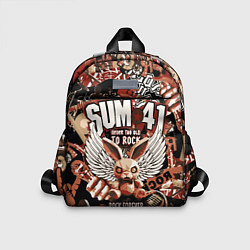 Детский рюкзак Sum 41 на фоне кролика и гитар