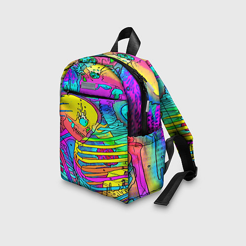 Детский рюкзак Черепа неоновые краски / 3D-принт – фото 3