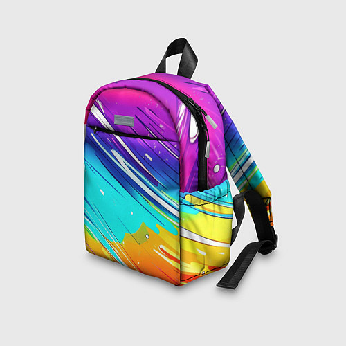 Детский рюкзак Радужные брызги краски текстура / 3D-принт – фото 3