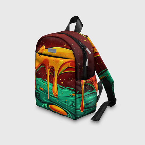 Детский рюкзак Оранжевая клякса текстура / 3D-принт – фото 3
