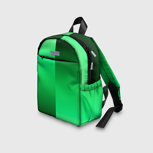 Детский рюкзак Чёрно-зелёный градиент пополам / 3D-принт – фото 3